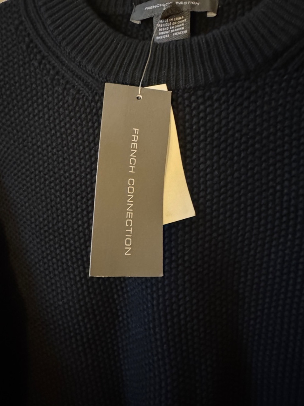 French Connection Black Textured Crewneck Sweater - Picture 4 of 5